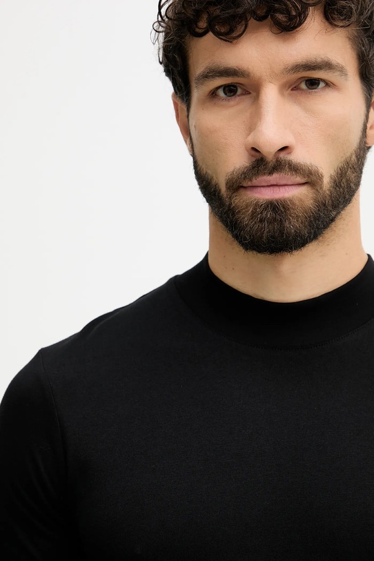 Памучна блуза с дълги ръкави Armani Exchange черен XM001427.AF10362