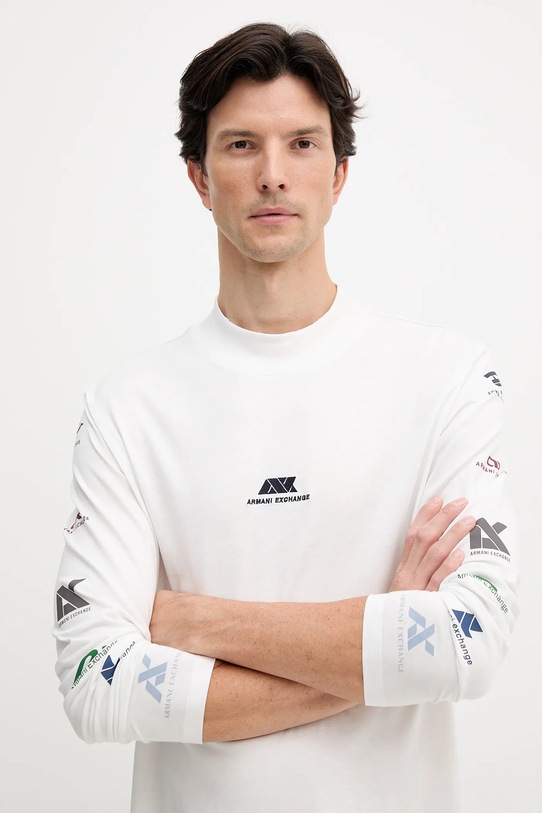 Armani Exchange longsleeve bawełniany biały XM001434.AF10362