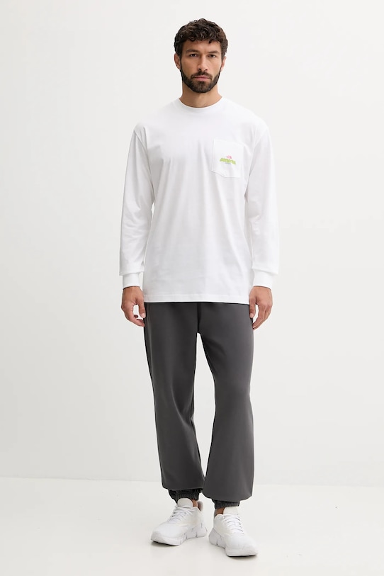 The North Face longsleeve din bumbac Expedition Celebration NF0A8E3DFN41 alb AW25