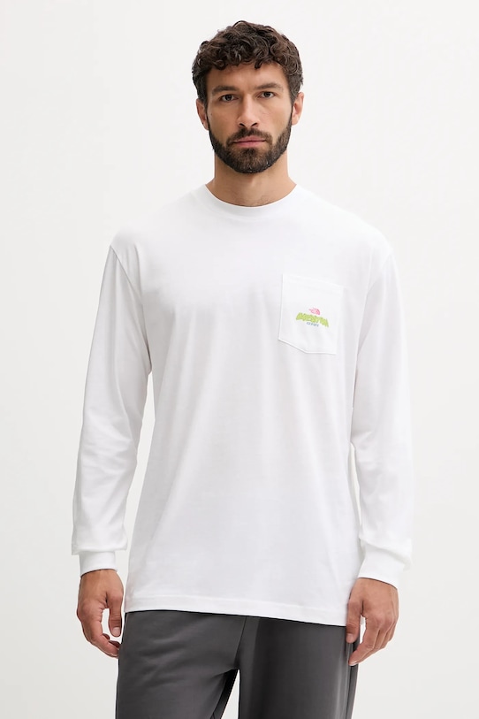 Odzież The North Face longsleeve bawełniany Expedition Celebration NF0A8E3DFN41 biały