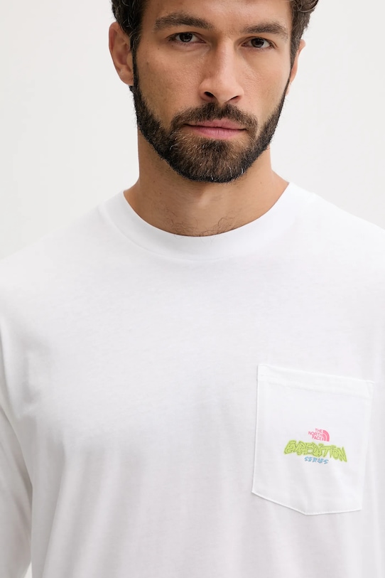 The North Face longsleeve bawełniany Expedition Celebration biały NF0A8E3DFN41