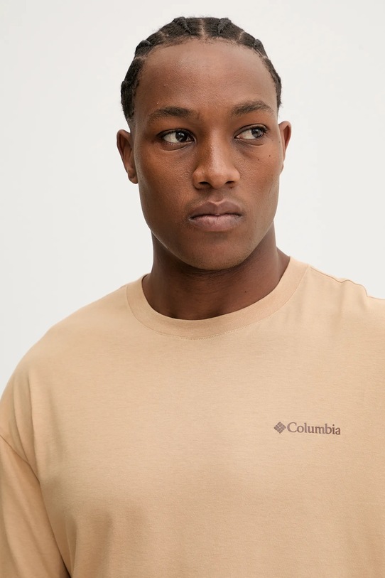 Columbia longsleeve bawełniany beżowy 2137071