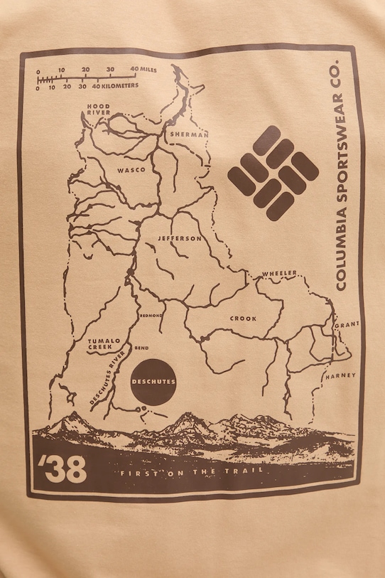 Columbia longsleeve bawełniany 2137071 beżowy