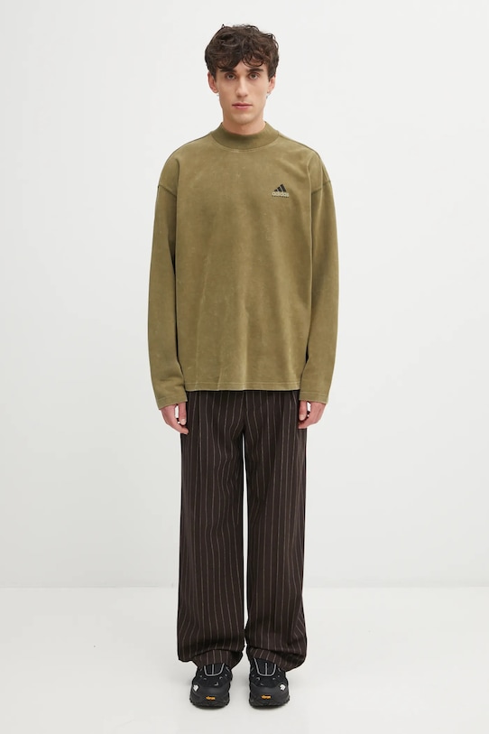 adidas Originals longsleeve bawełniany EQT Graphic Tee JV5812 zielony