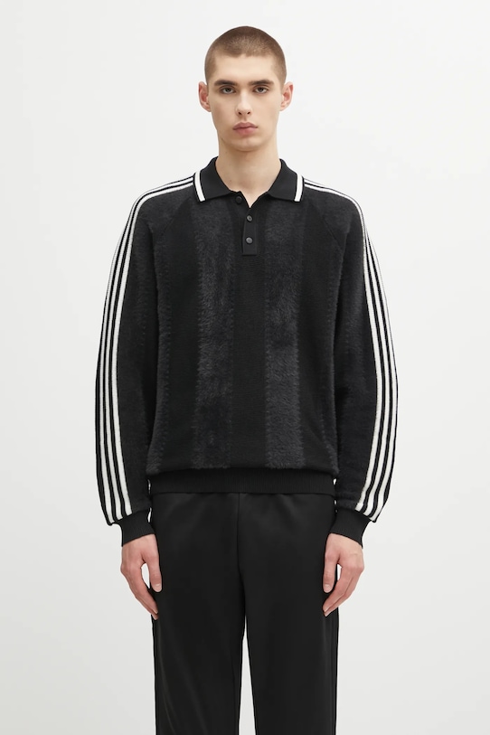 adidas Originals sweter z dodatkiem wełny Knitted Jersey średniej grubości czarny JX3835