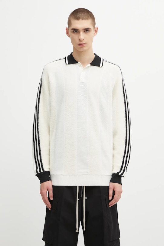 adidas Originals longsleeve z dodatkiem wełny Knitted Jersey relaxed beżowy JX3836