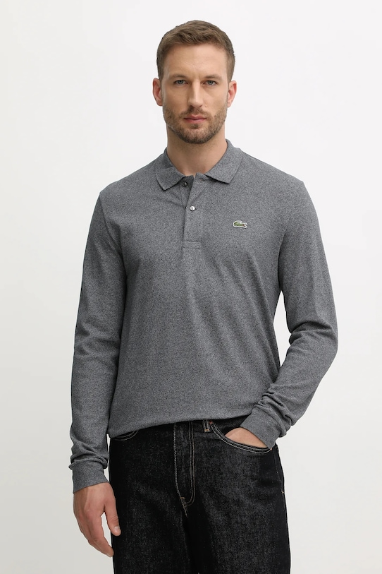 Lacoste longsleeve bawełniany bawełna szary L1313