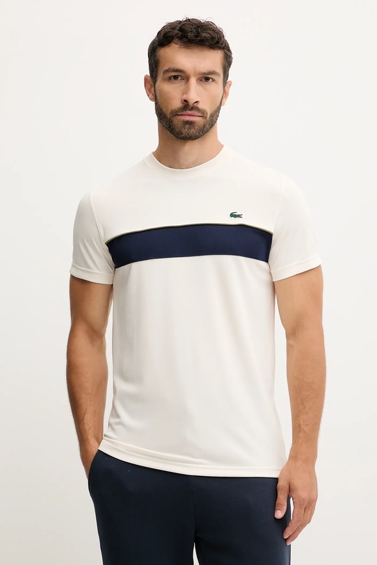Lacoste t-shirt mintás bézs TH4748
