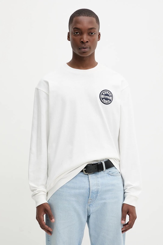 Odzież Kenzo longsleeve bawełniany FF65TL3504SI beżowy