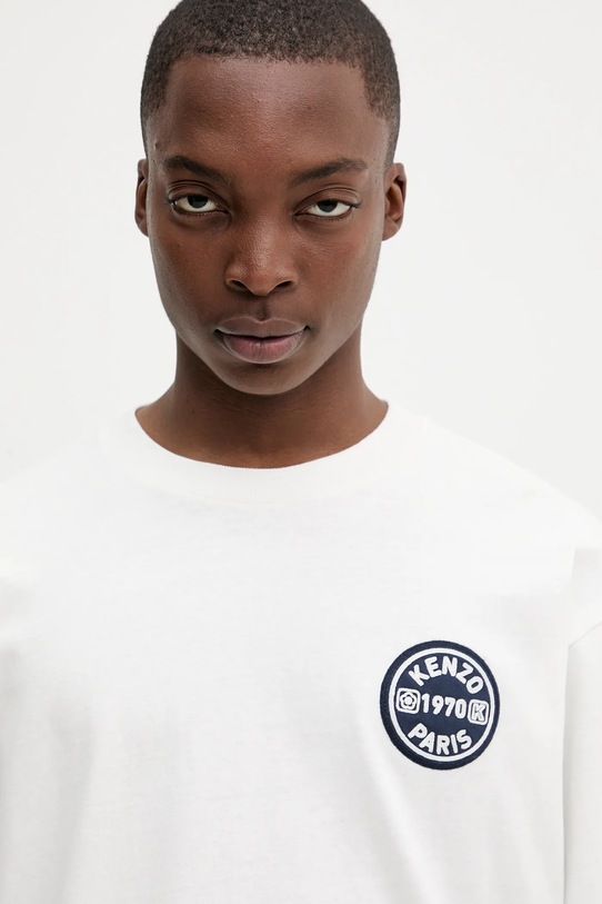 Kenzo longsleeve bawełniany beżowy FF65TL3504SI