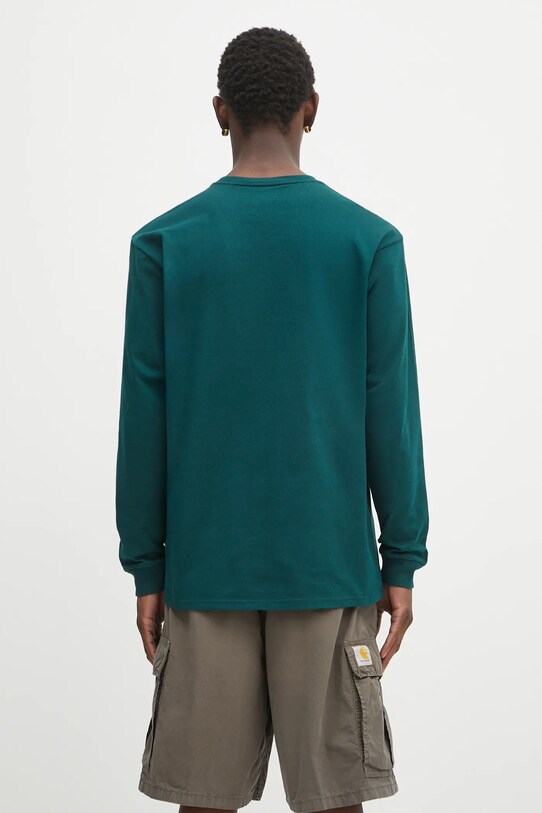 Odzież Carhartt WIP longsleeve bawełniany L/S Chase I026392.30YXX zielony