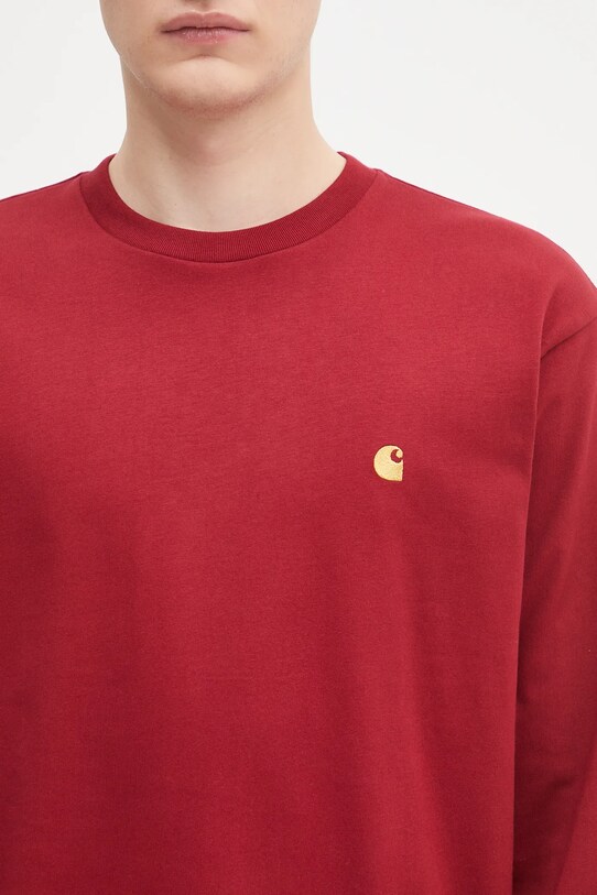 Carhartt WIP longsleeve bawełniany L/S Chase czerwony I026392.30QXX