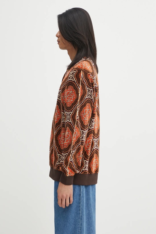 Drôle de Monsieur longsleeve Le Polo Velours MEdaillon I.PL137.CO235 brązowy AW25