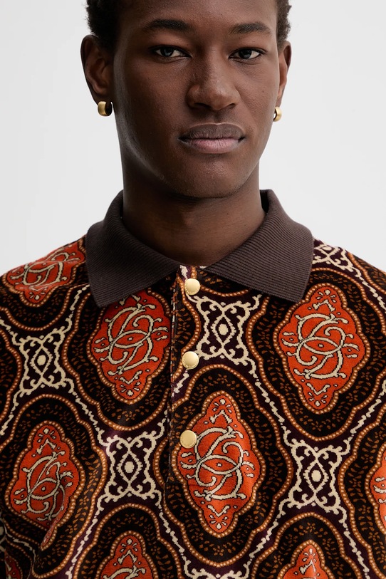 Drôle de Monsieur hosszú ujjú Le Polo Velours MEdaillon barna I.PL137.CO235