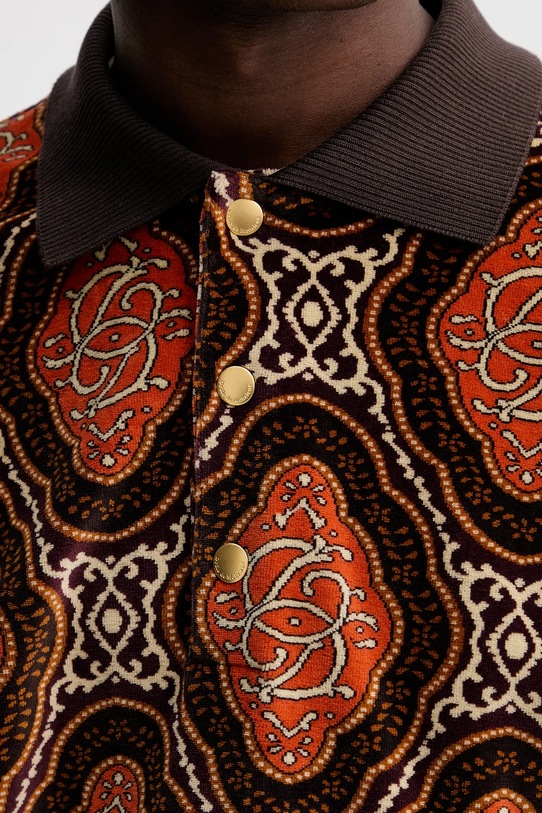 Drôle de Monsieur hosszú ujjú Le Polo Velours MEdaillon I.PL137.CO235 barna