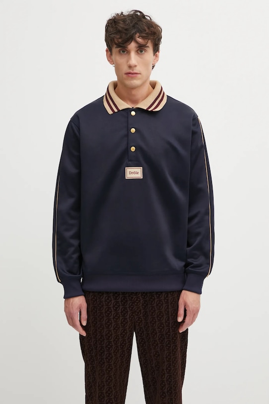 Drôle de Monsieur bluza Le Polo DrUle gładkie granatowy I.PL137.PL165