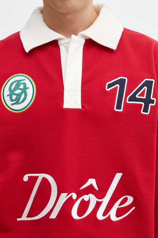 Drôle de Monsieur top a maniche lunghe in cotone Le Polo Racing I.PL158.CO127 rosso