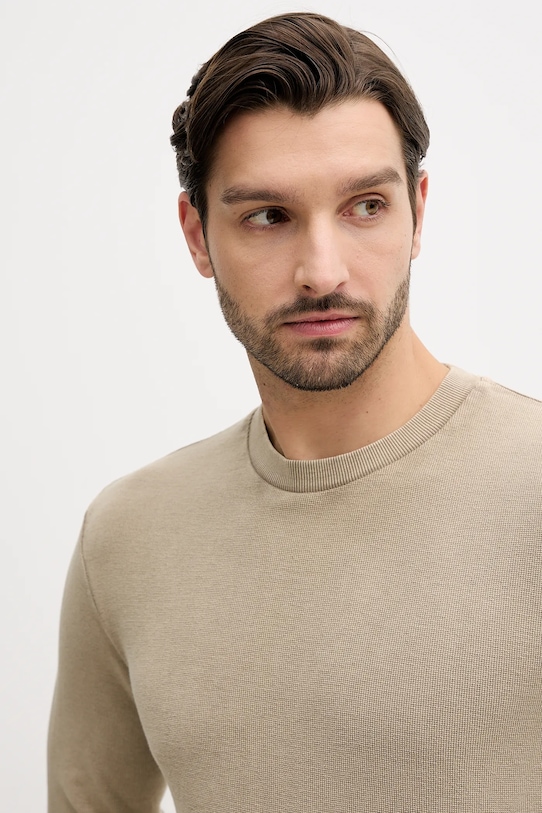 Памучна блуза с дълги ръкави Joop! кафяв 30046999