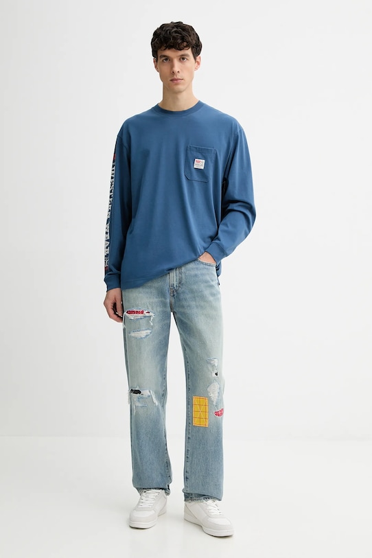 Levi's longsleeve din bumbac 0034Q albastru AW25