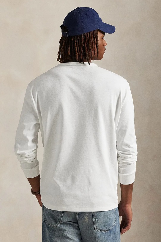Polo Ralph Lauren longsleeve din bumbac 710970697 alb AW25