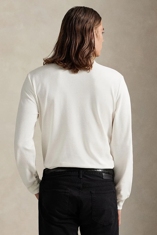 Βαμβακερή μπλούζα με μακριά μανίκια Polo Ralph Lauren 710981793 λευκό AW25