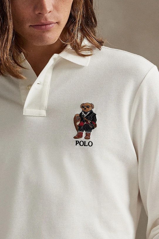 Βαμβακερή μπλούζα με μακριά μανίκια Polo Ralph Lauren λευκό 710981793