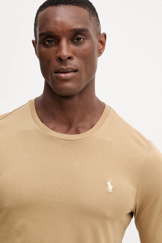 Tričko s dlhým rukávom Polo Ralph Lauren béžová 710P01524