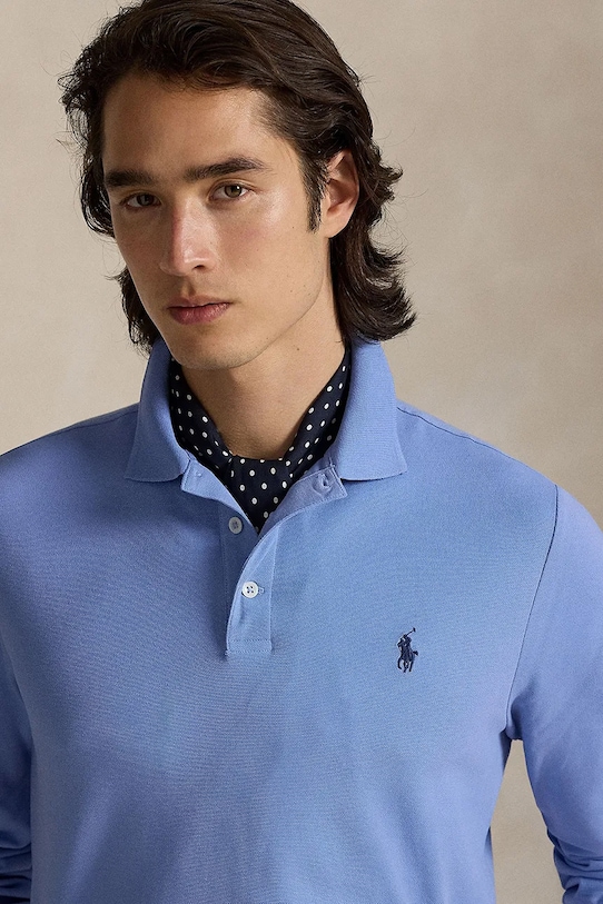 Odzież Polo Ralph Lauren longsleeve 710955081 niebieski