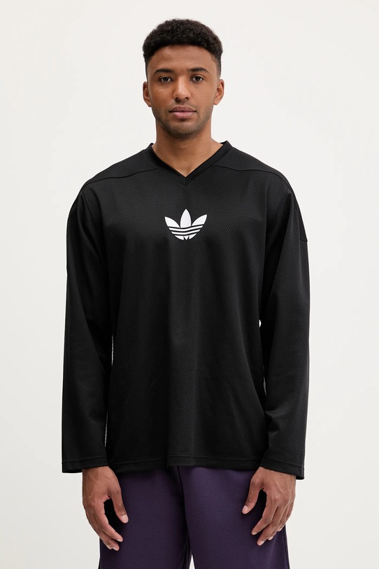 Μακρυμάνικο adidas Originals Mesh Ls απλικέ μαύρο JY1307