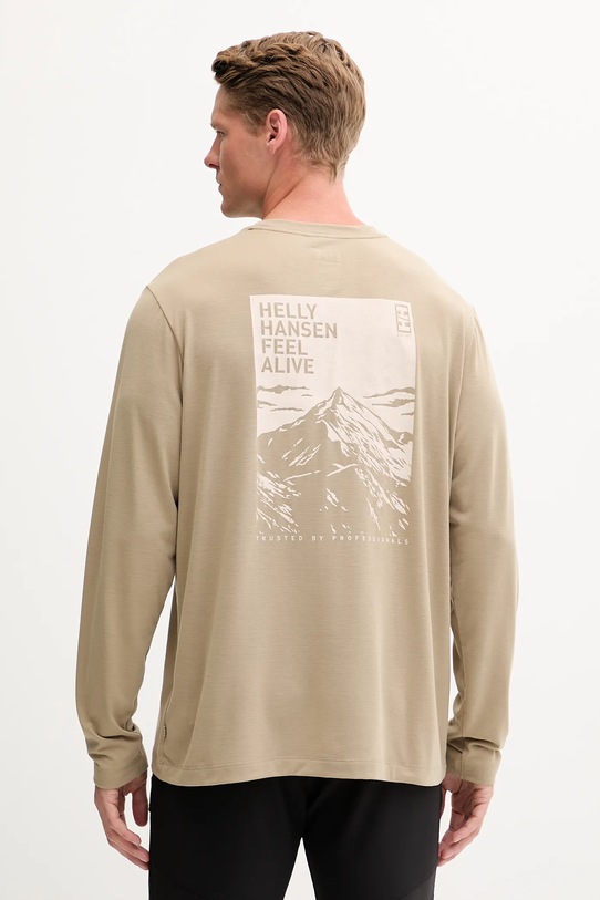 Odzież Helly Hansen longsleeve sportowy SKOG 63407 zielony