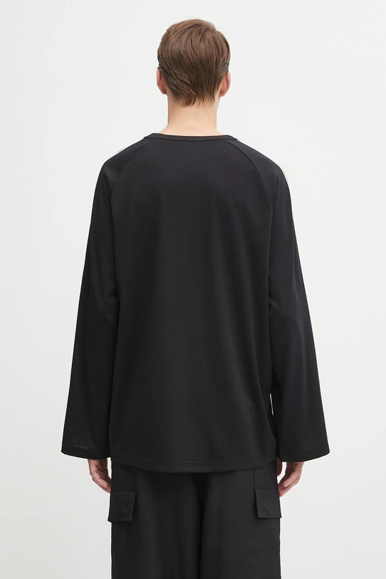 Odzież Y-3 longsleeve z domieszką wełny Wire Long Sleeve 3-Stripes JW7351 czarny