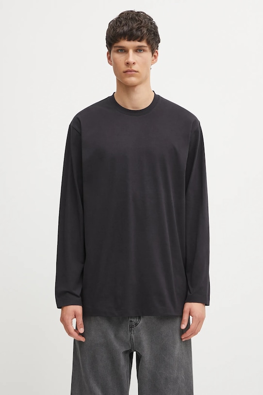 Одежда Хлопковый лонгслив Y-3 Graphic Short Sleeve JX4747 чёрный
