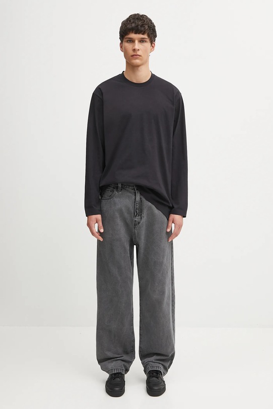 Y-3 longsleeve bawełniany Graphic Short Sleeve JX4747 czarny
