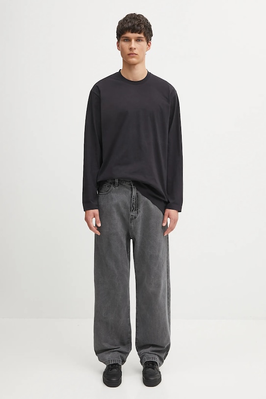 Хлопковый лонгслив Y-3 Graphic Short Sleeve JX4747 чёрный