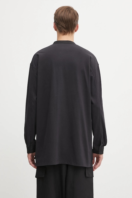 Odzież Y-3 longsleeve bawełniany Long Sleeve Polo JX7280 czarny
