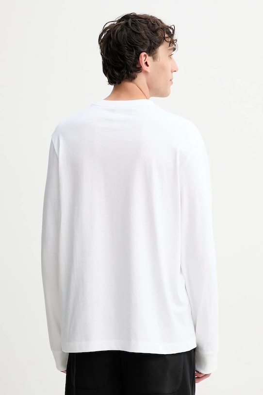 Ρούχα Βαμβακερή μπλούζα με μακριά μανίκια Calvin Klein LV04LD232G λευκό