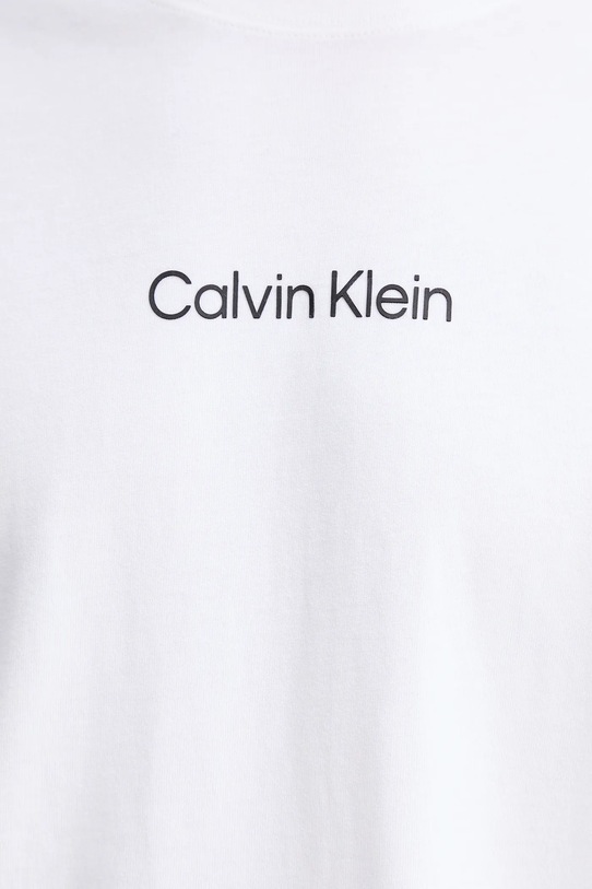 Βαμβακερή μπλούζα με μακριά μανίκια Calvin Klein LV04LD232G λευκό