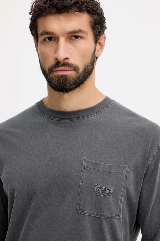 Bombažna majica z dolgimi rokavi Pepe Jeans siva PM5010100