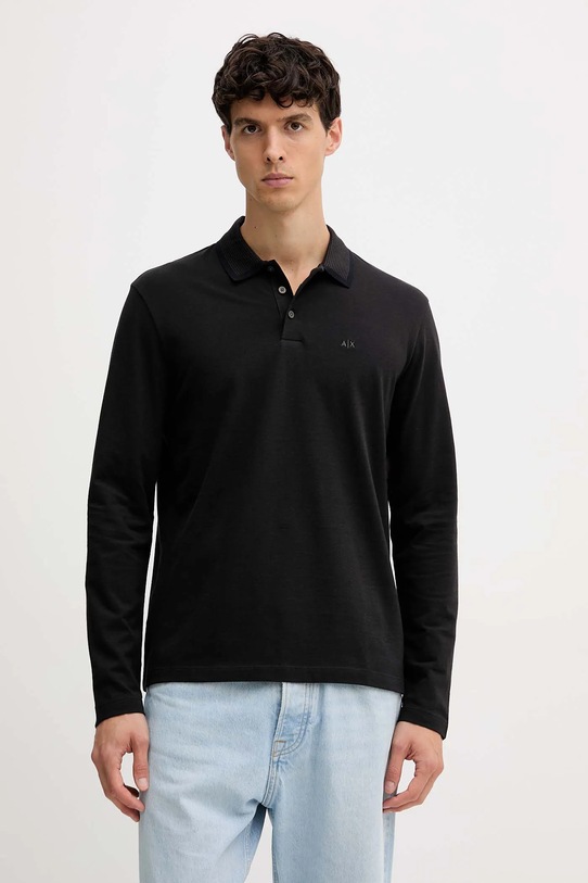 Armani Exchange longsleeve bawełniany regular czarny XM001068.AF10366