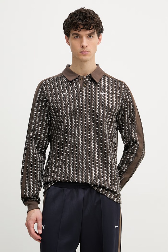 Puma μακρυμάνικο Ανδρικό με βαμβάκι PUMA x JJJJOUND εμπριμέ καφέ 635538