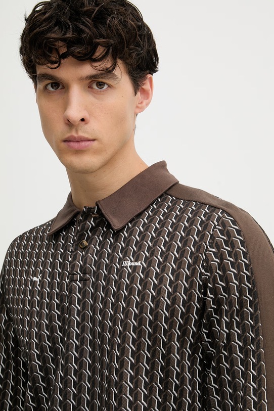 Puma hosszúujjú póló férfi pamut PUMA x JJJJOUND barna 635538