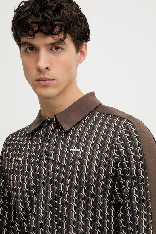 Puma hosszúujjú póló férfi pamut PUMA x JJJJOUND barna 635538