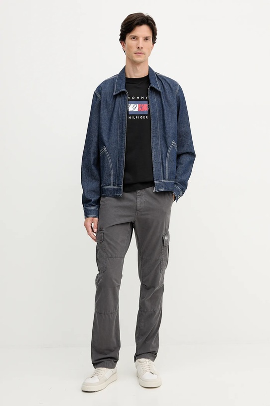 Pamučna majica dugih rukava Tommy Hilfiger MW0MW41497 crna AW25