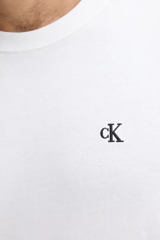 Calvin Klein Jeans longsleeve din bumbac alb LV04RD247G