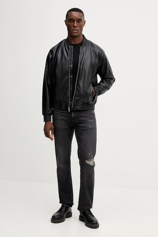 Βαμβακερή μπλούζα με μακριά μανίκια Calvin Klein Jeans LV04RD247G μαύρο AW25