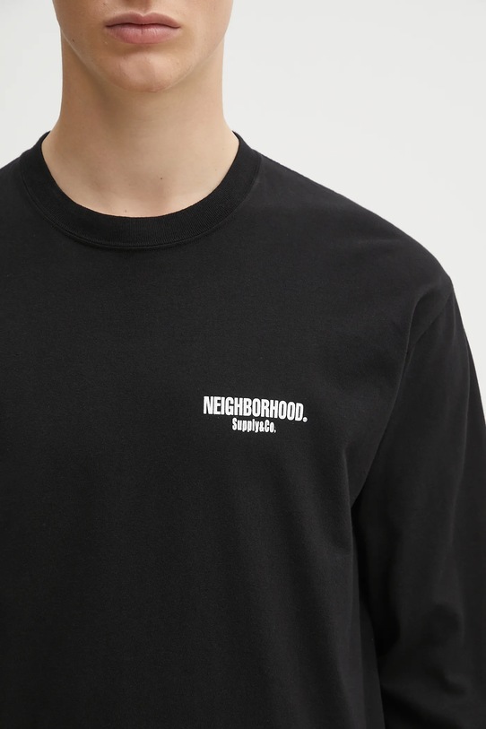 NEIGHBORHOOD longsleeve bawełniany nh. tee ls-1 czarny 251PCNH.LT01
