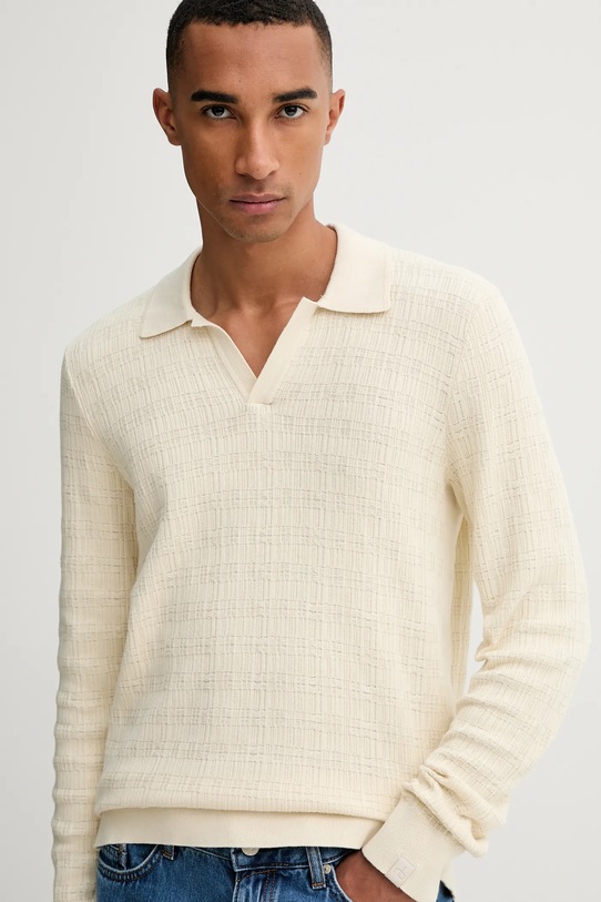 Rag & Bone sweter bawełniany beżowy RH3625F6MCO