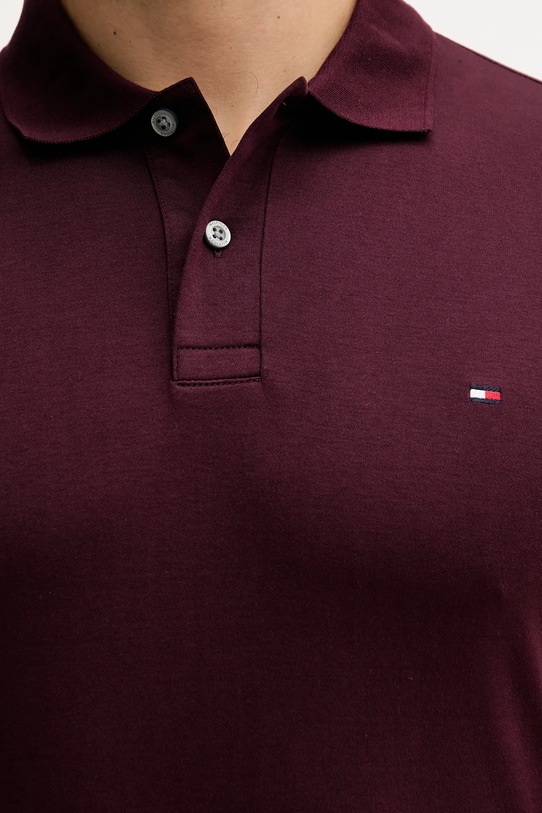 Βαμβακερή μπλούζα με μακριά μανίκια Tommy Hilfiger MW0MW37317 μπορντό