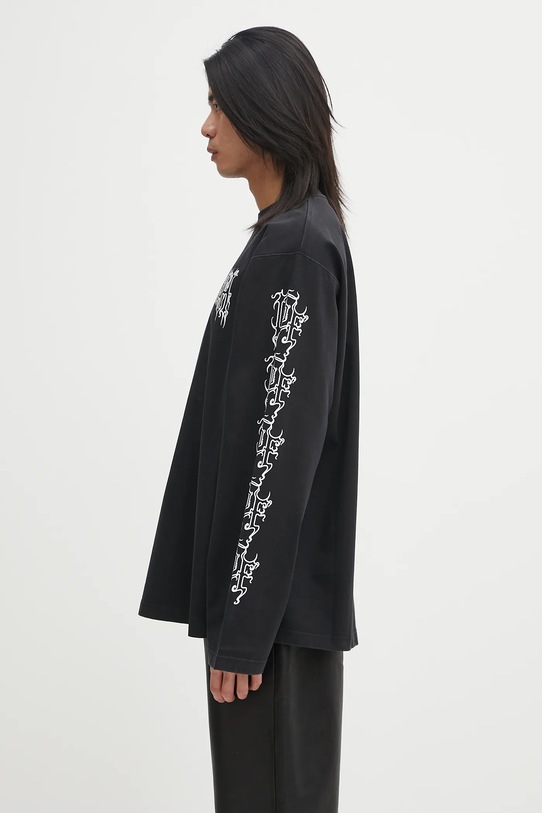 Βαμβακερή μπλούζα με μακριά μανίκια VETEMENTS Cof Logo Longsleeve UCF76LS100B μαύρο AW25