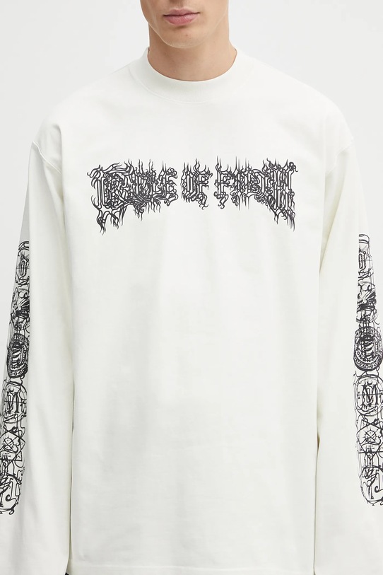 VETEMENTS longsleeve bawełniany Cof Double Logo Longsleeve beżowy UCF76LS250I